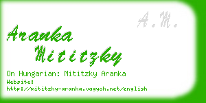 aranka mititzky business card